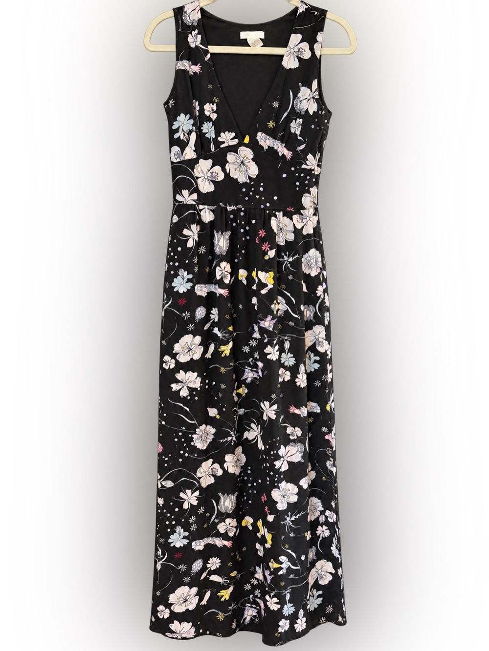 H&M Black Floral V-Neck Maxi Dress